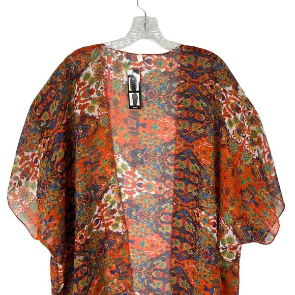 Bijoux Terner Kimono Light Weight Kimono Large/XL Orange Blue New - Picture 3 of 8
